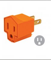 Adaptador 3 a 2 naranja, voltech, 2 piezas  