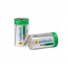 Pilas recargables d, 2 piezas , voltech 